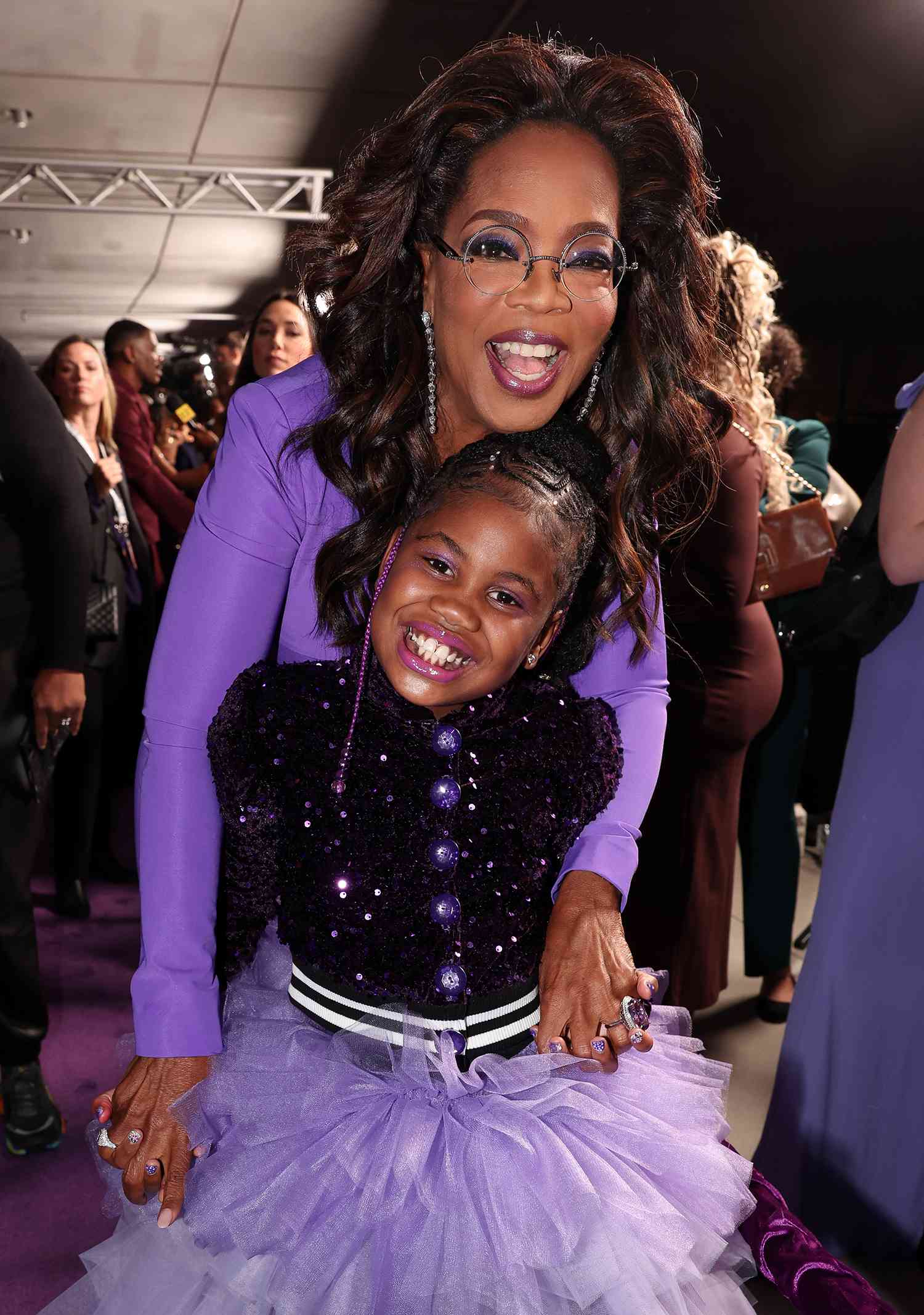 Oprah Winfrey and Robyn Melrose McKee at the premiere of "The Color Purple" 