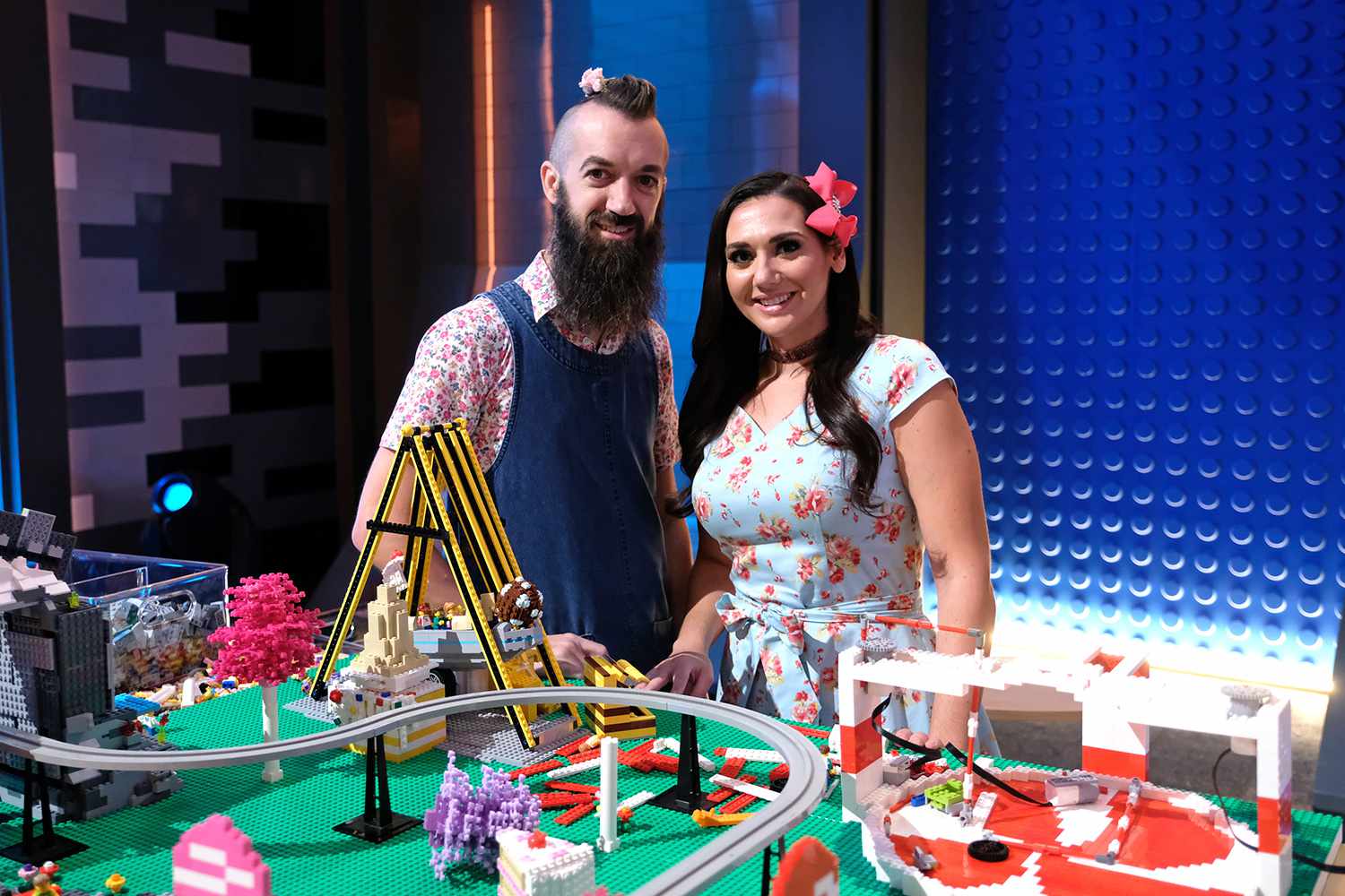 LEGO MASTERS: L-R: Contestants Sam and Jessica in LEGO MASTERS, premiering Wednesday, Feb. 5