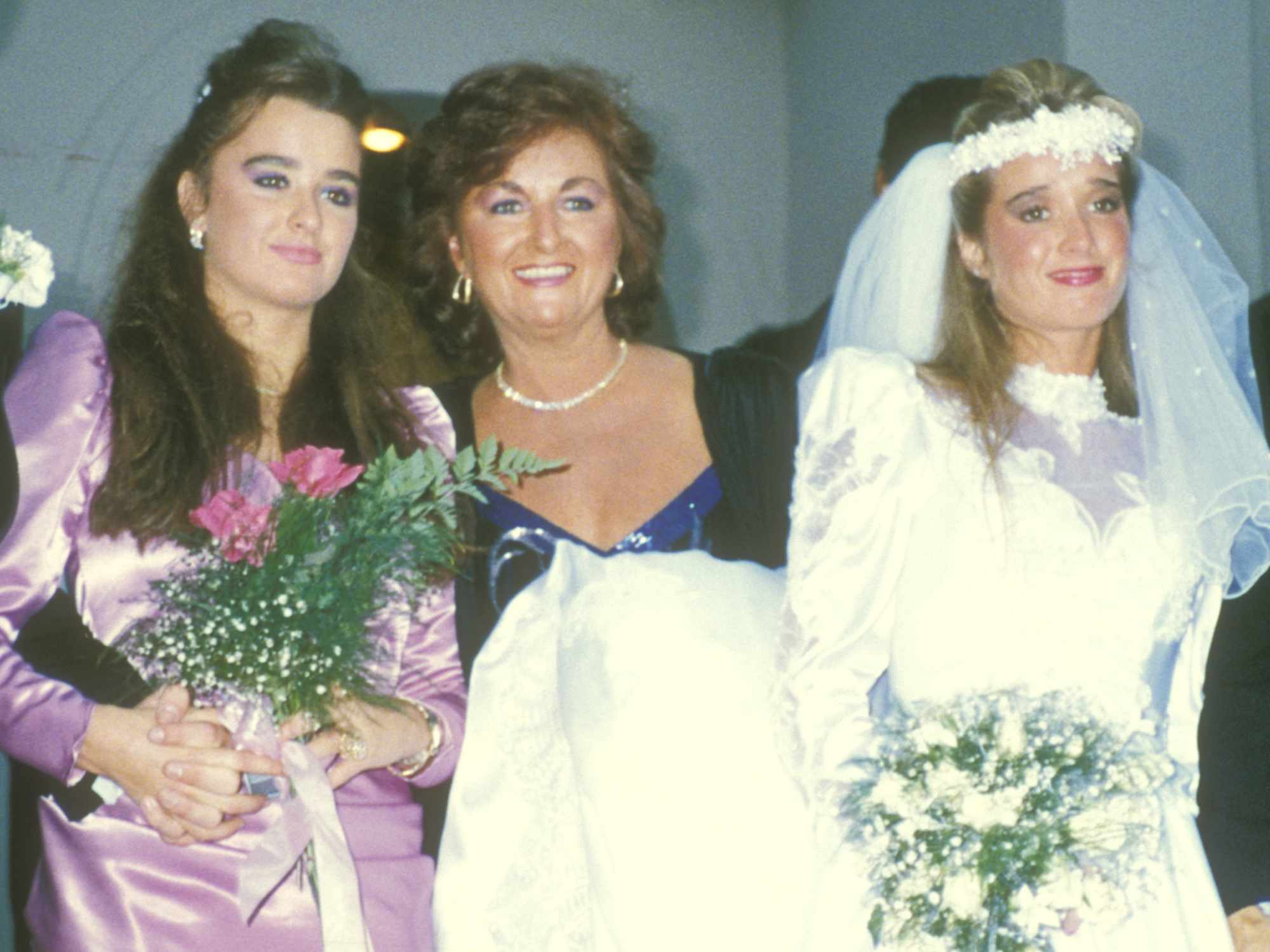 Kyle Richards, Kathleen Richards, and Kim Richards at the Wedding of Kim Richards and G. Monty Brinson on August 3, 1985.