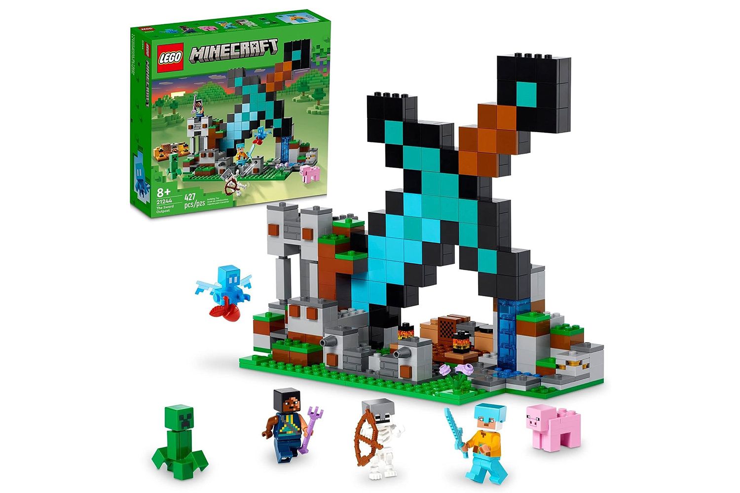 October Amazon Prime Day LEGO Minecraft The Sword Outpost 21244 Building Toys - Featuring Creeper, Warrior, Pig, and Skeleton Figures, Game Inspired Toy for Fun Adventures and Play