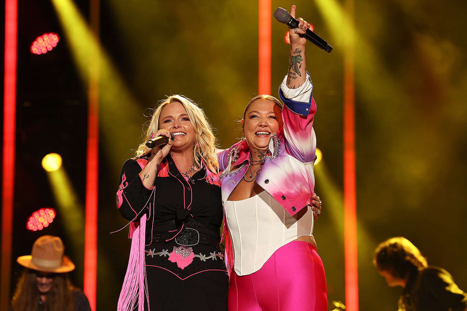 Miranda Lambert and Elle King perform on stage during day two of CMA Fest 2023 at Nissan Stadium on June 09, 2023 in Nashville, Tennessee. 