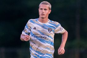 Cavan Sullivan #6 of Philadelphia Union II brings the ball forward during a game between Philadelphia Union II and New England Revolution II at Mark A. Ouellette Stadium on July 6, 2024