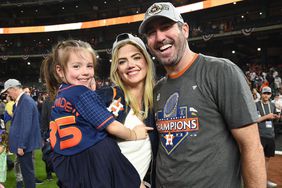 Mandatory Credit: Photo by Frank Micelotta/PictureGroup for Fox Sports/Shutterstock (13610461ao) Justin Verlander, Kate Upton,Genevieve Verlander Philadelphia Phillies v Houston Astros, World Series Baseball on Fox, Game 6, Houston, USA - 05 Nov 2022