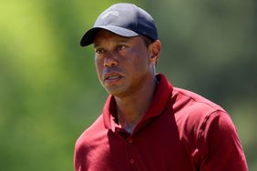 Tiger Woods of the United States walks to the 18th green during the final round of the 2024 Masters Tournament at Augusta National Golf Club on April 14, 2024