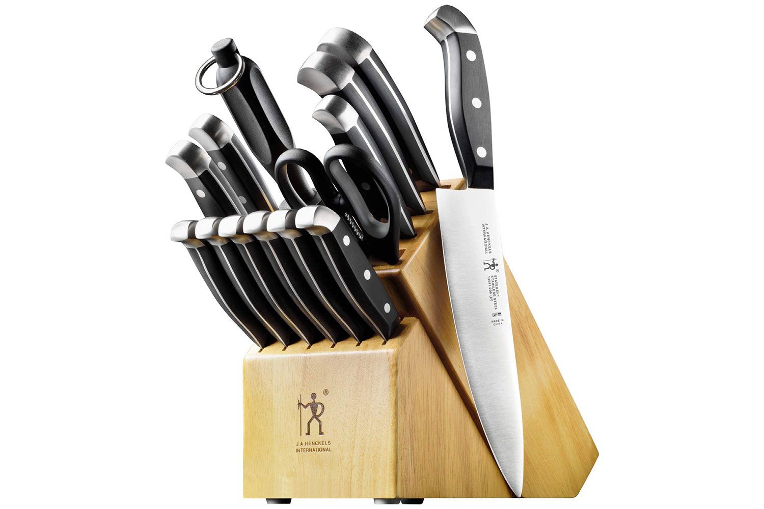 HENCKELS Premium Quality 15-Piece Knife Set with Block