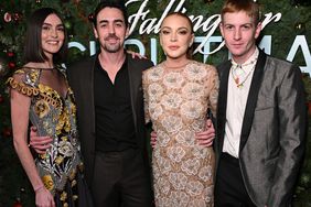 Aliana Lohan, Michael Lohan Jr., Lindsay Lohan and Cody Lohan Netflix's 'Falling For Christmas' on November 9, 2022 in New York City. 