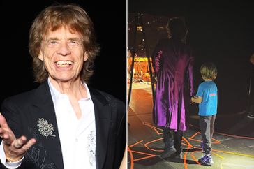 Mick Jagger and his son on his 81st birthday