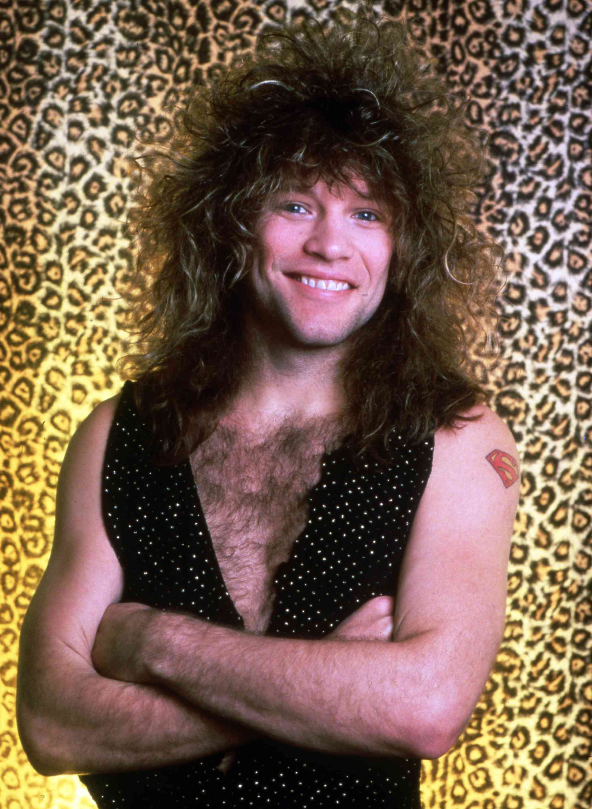 American singer-songwriter, Jon Bon Jovi, who is the founder and frontman of the rock band Bon Jovi, poses during a portrait session before their concert at the Joe Louis Arena, during their Slippery When Wet tour, in Detroit, MI, May 26, 1987.