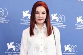 Priscilla Presley attends a photocall for the movie Priscilla at the 80th Venice International Film Festival on September 04, 2023 in Venice, Italy. 