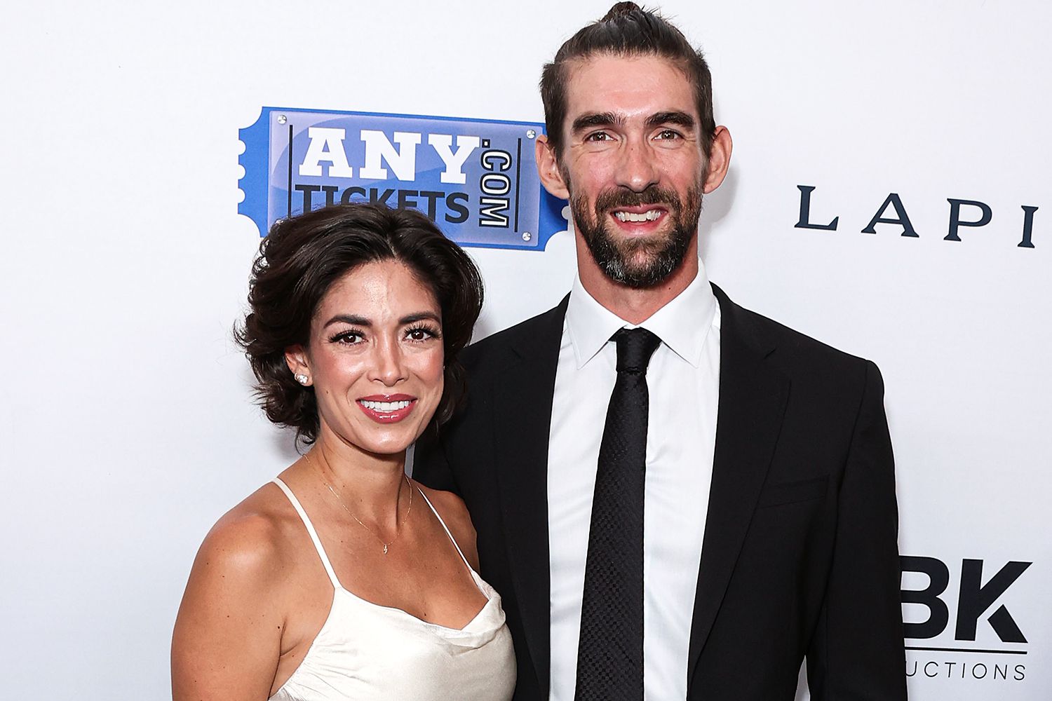 Nicole Johnson and husband/American former competitive swimmer Michael Phelps arrive at the 23rd Annual Harold And Carole Pump Foundation Gala held at The Beverly Hilton Hotel on August 18, 2023 in Beverly Hills, Los Angeles, California, United States.