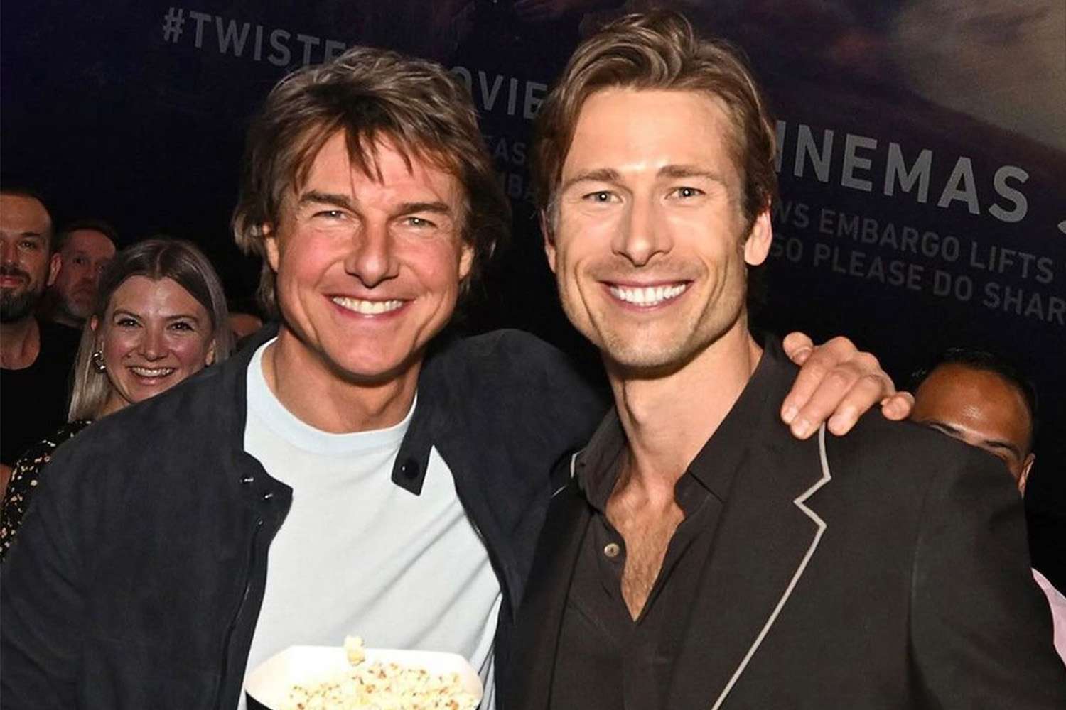 Tom Cruise Supports Glen Powell at Twisters European Premiere