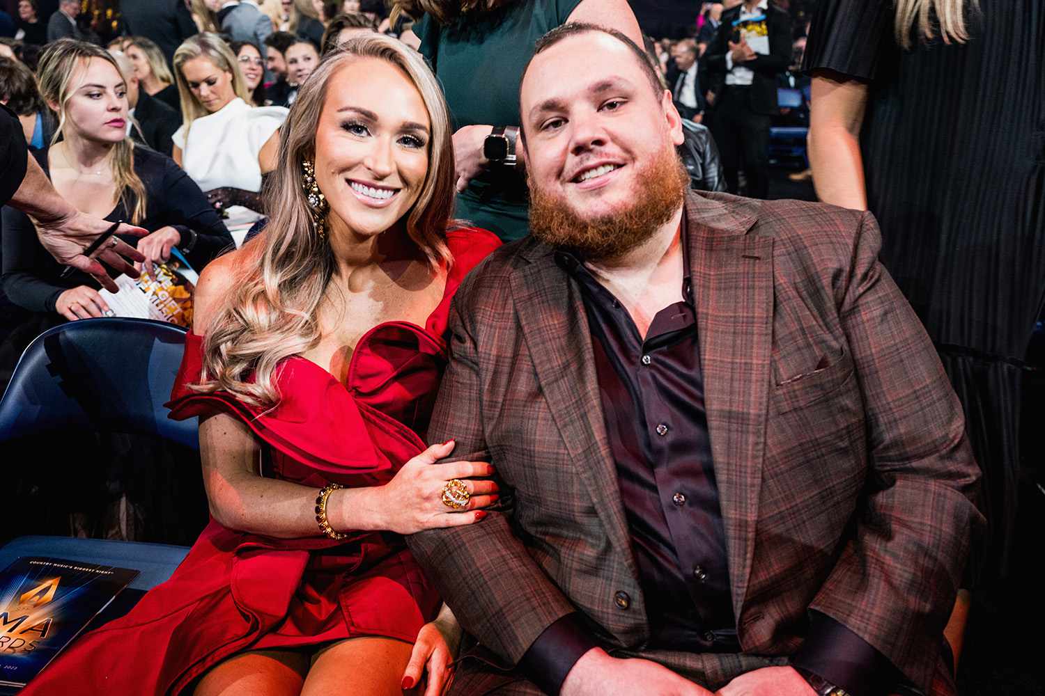 Nicole Combs and Luke Combs attend the 57th Annual Country Music Association Awards