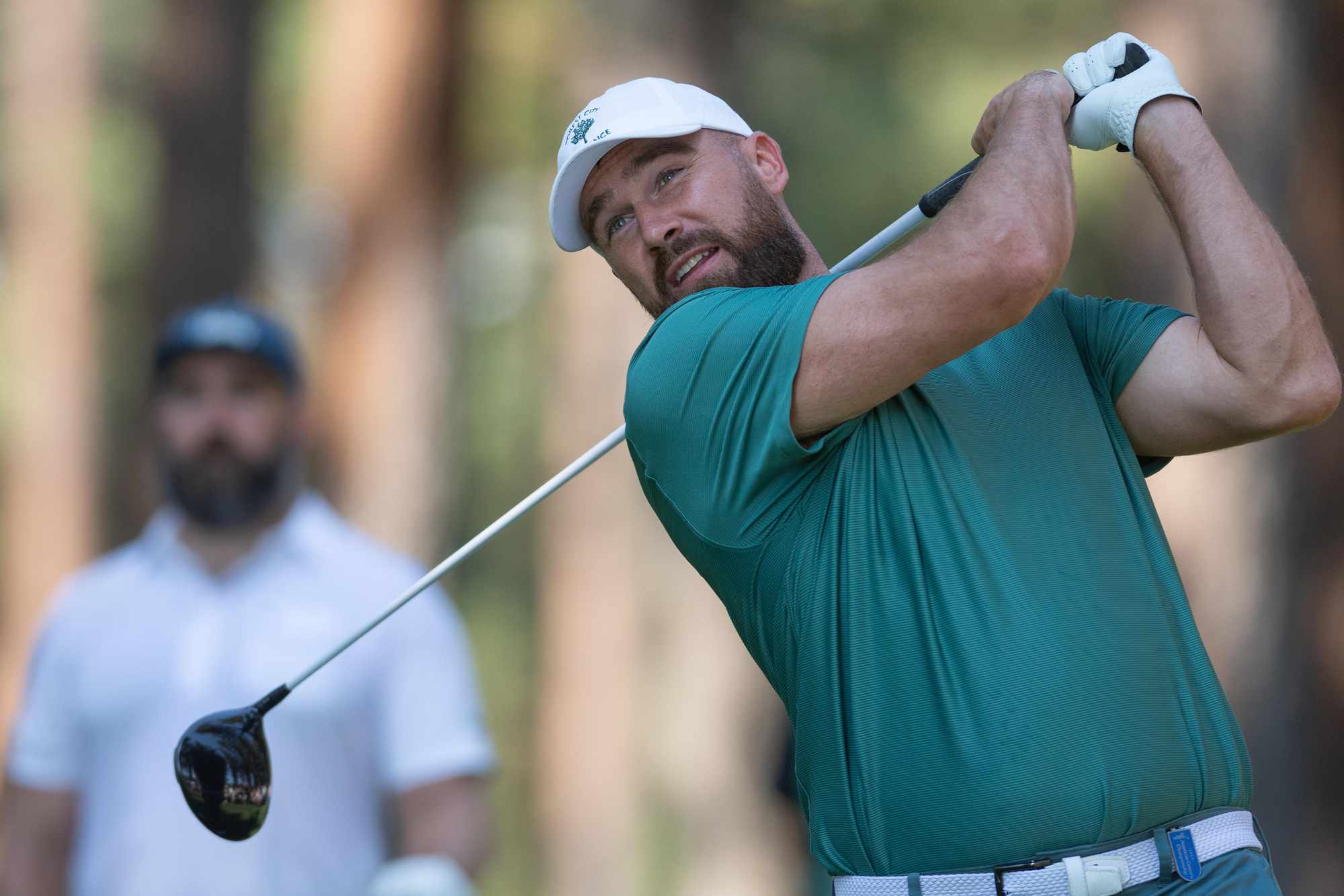 Travis Kelce during the ACC Celebrity Golf Championship presented by American Century Investments at Edgewood Tahoe Golf Course on July 12, 2024 in Stateline, Nevada.