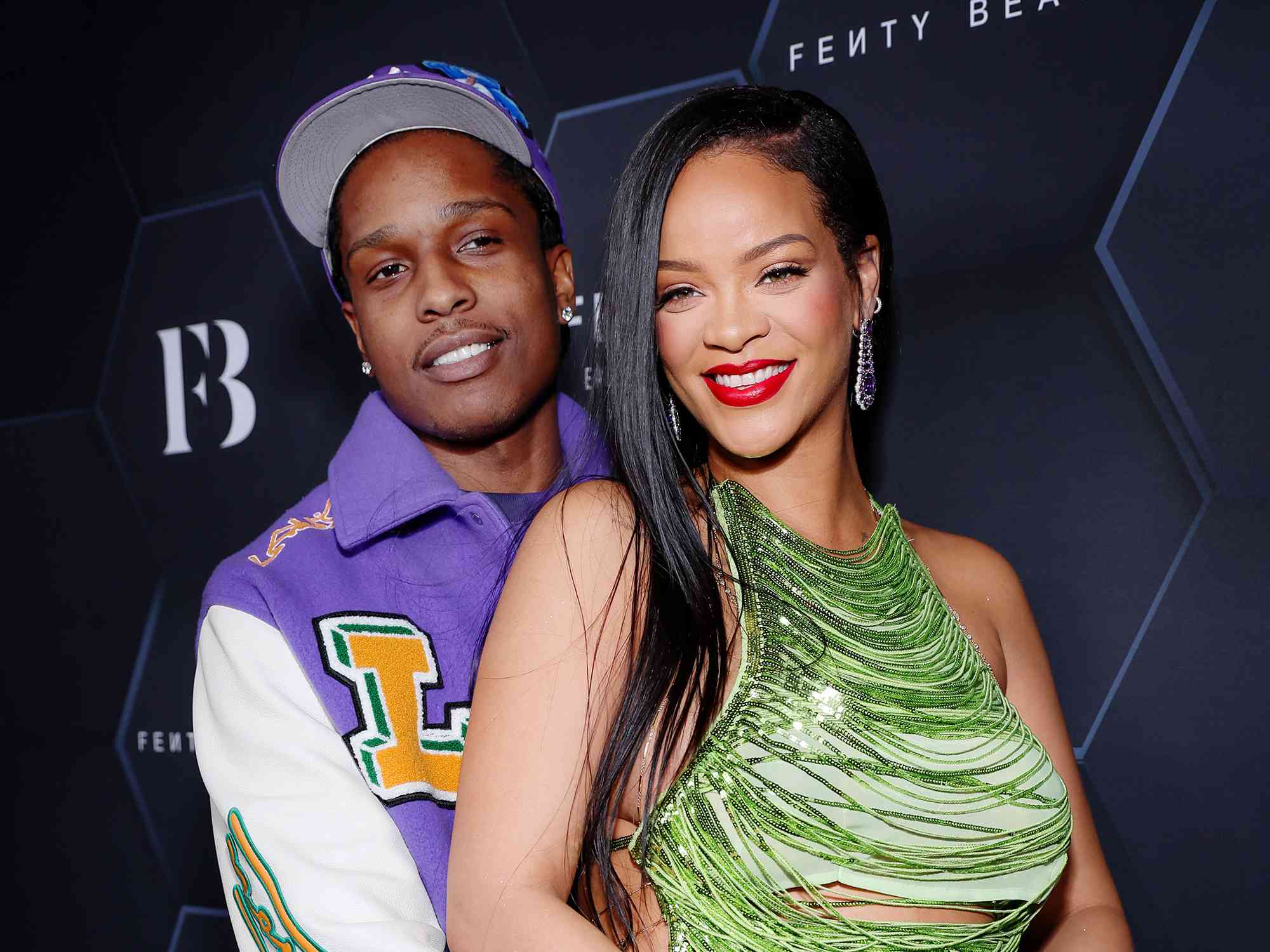 A$AP Rocky and Rihanna celebrate Fenty Beauty & Fenty Skin at Goya Studios on February 11, 2022 in Los Angeles, California