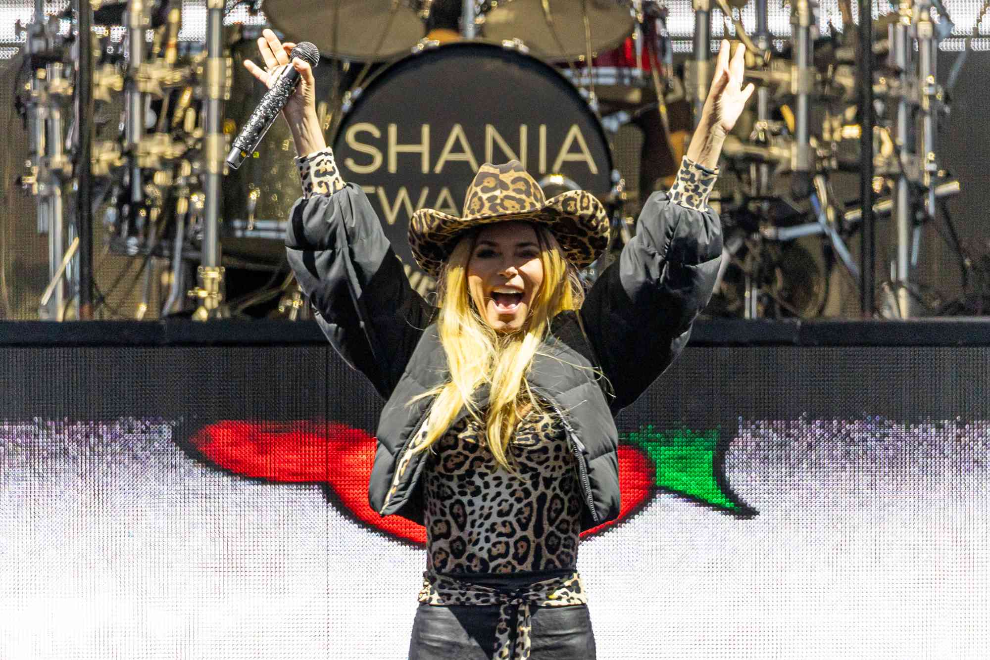 Shania Twain performs at Chepstow Racecourse on July 05, 2024 in Chepstow, Wales.