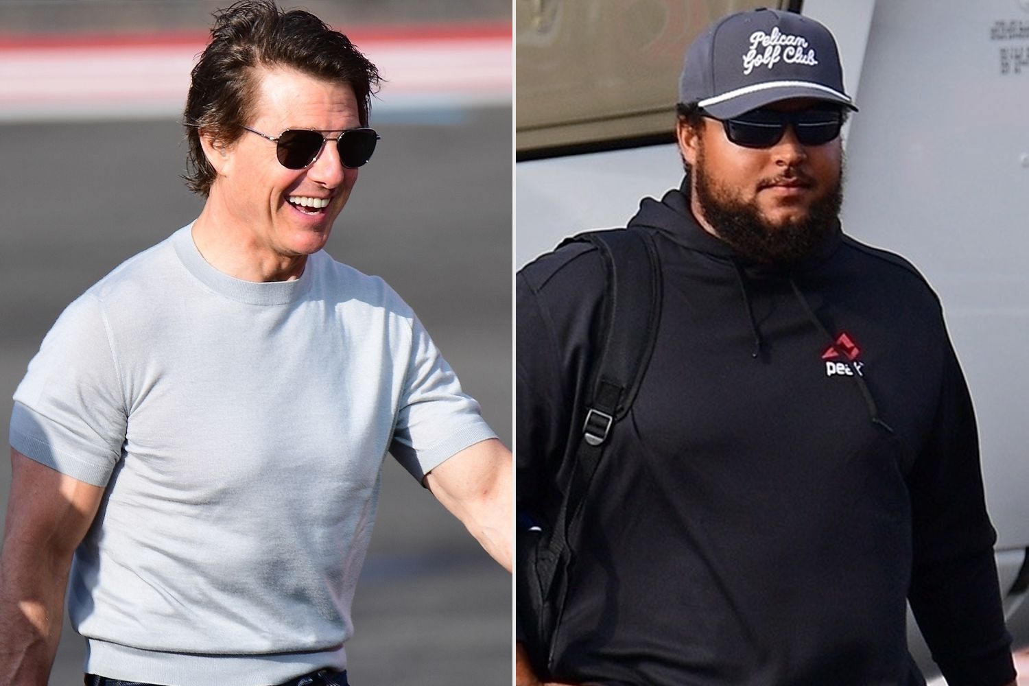  Tom Cruise and Connor Cruise spotted arriving at a heliport in Central London. 