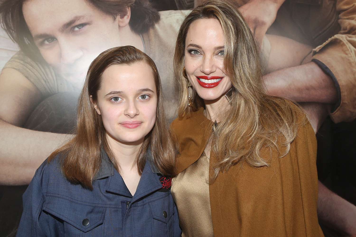 Vivienne Jolie-Pitt and Angelina Jolie attend the opening night of "The Outsiders" on April 11, 2024 in New York City.