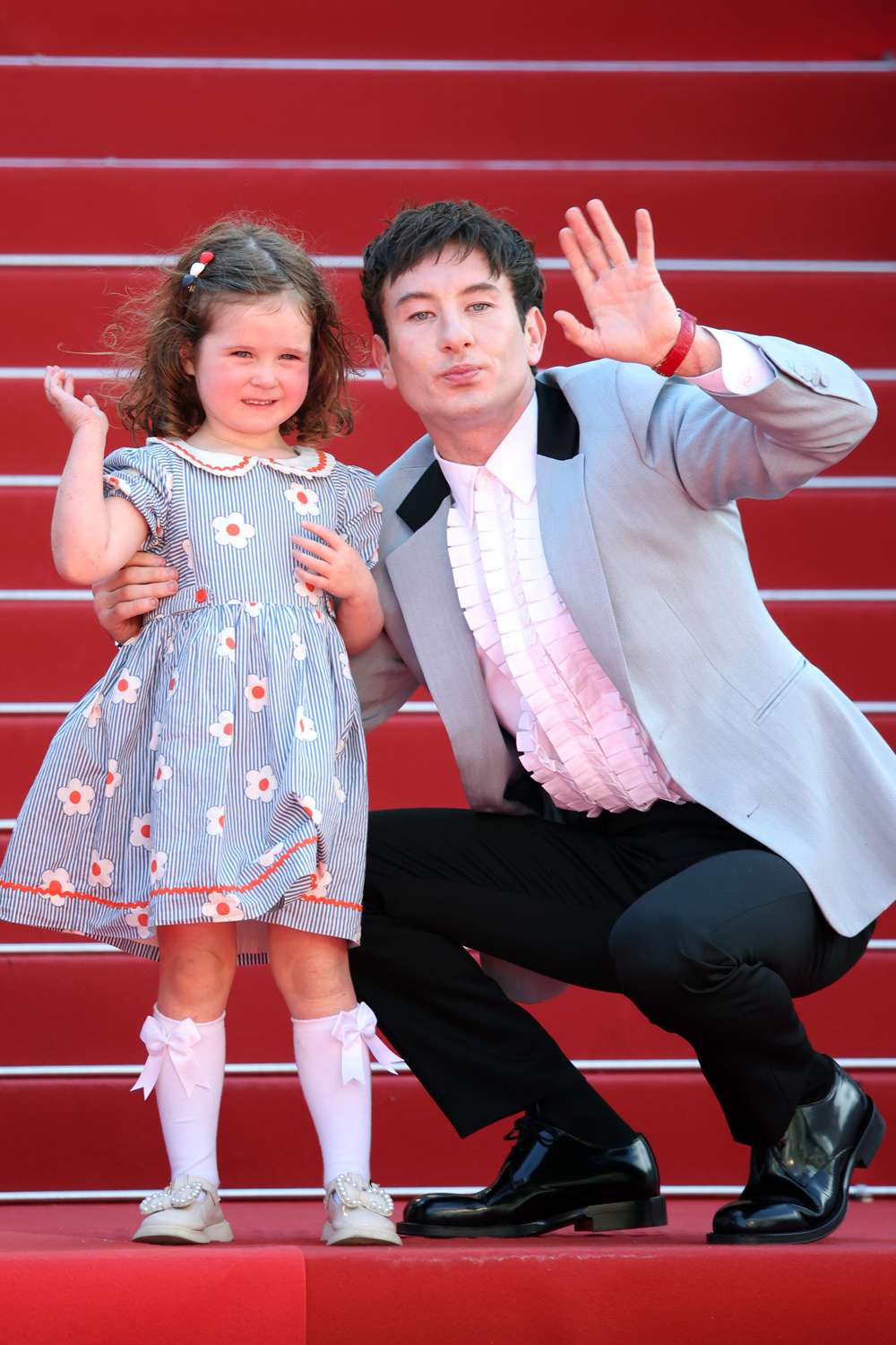 Jackie Mellor and Barry Keoghan attend the "Bird" Red Carpet at the 77th annual Cannes Film Festival at Palais des 
