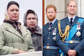 Princess Margaret & Queen Elizabeth with Prince Harry & Prince William