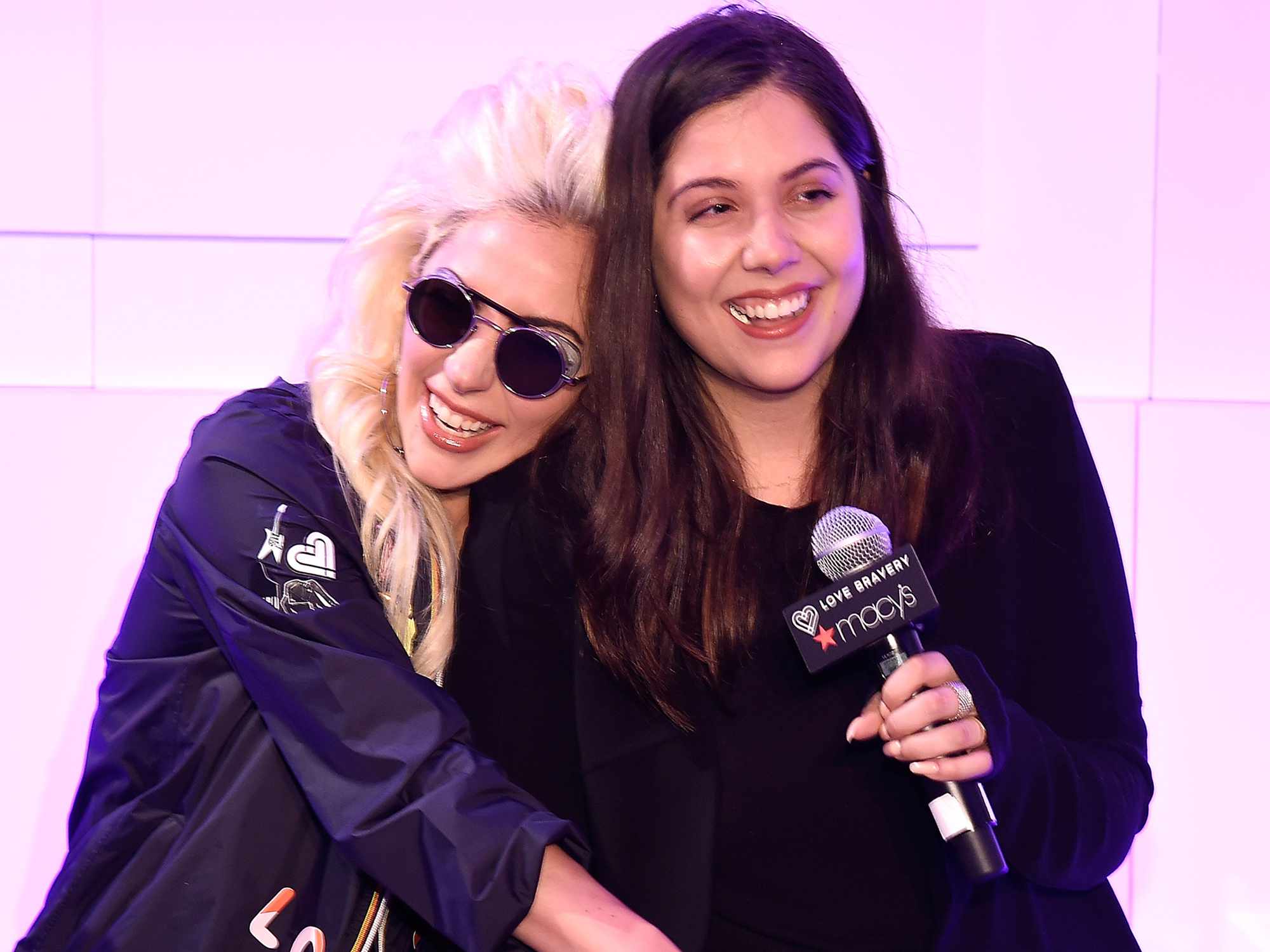 Lady Gaga and Natali Germanotta at the launch of "Bravery" by Lady Gaga and Elton John at Macy's Herald Square on May 4, 2016.