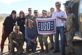Bikeriders Stars Austin Butler, Norman Reedus and Jodie Comer at USO Army Base Trip