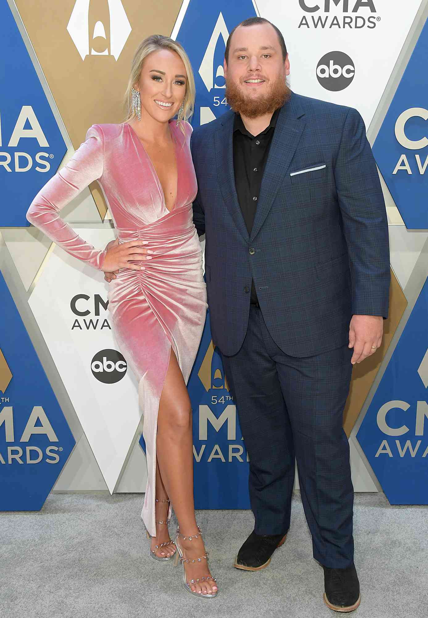 Nicole Hocking Combs and Luke Combs attend the 54th annual CMA Awards at the Music City Center on November 11, 2020 in Nashville, Tennessee