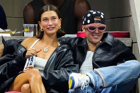 ailey Bieber and Justin Bieber are seen at the 2023 US Open Tennis Championships on September 1, 2023 in New York City. 