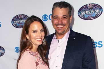 Amber Brkich Mariano and Rob Mariano attend the premiere of CBS' "Survivor" 20th Season at ArcLight Cinerama Dome on February 10, 2020 in Hollywood, California. 