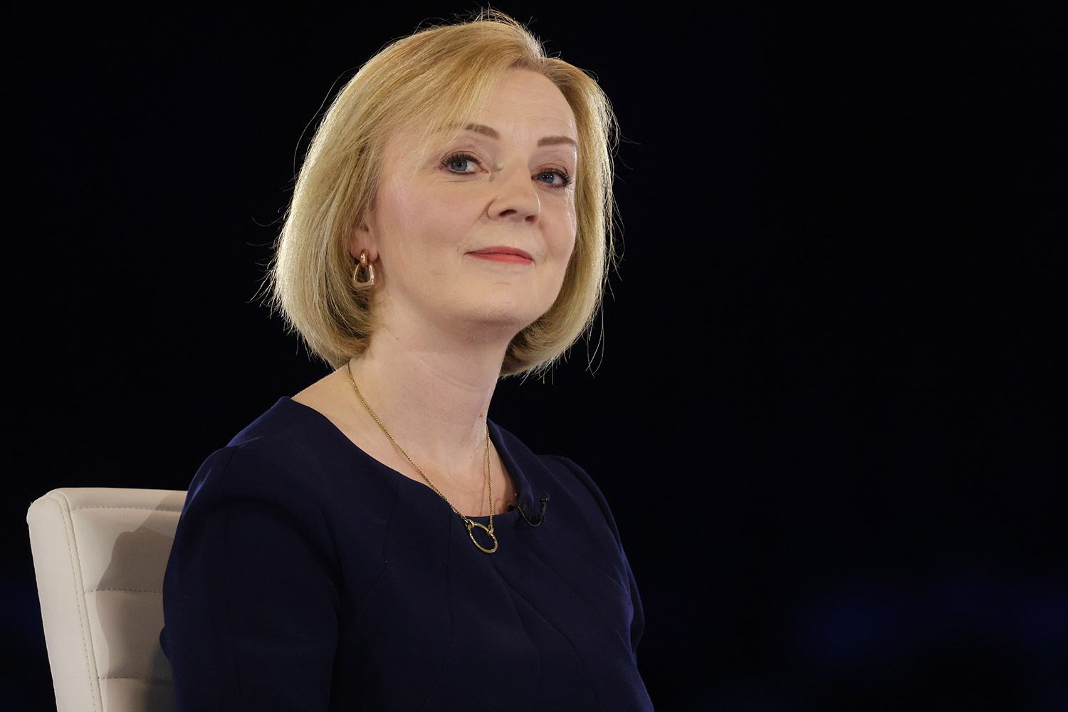 Liz Truss speaks during the final Tory leadership hustings