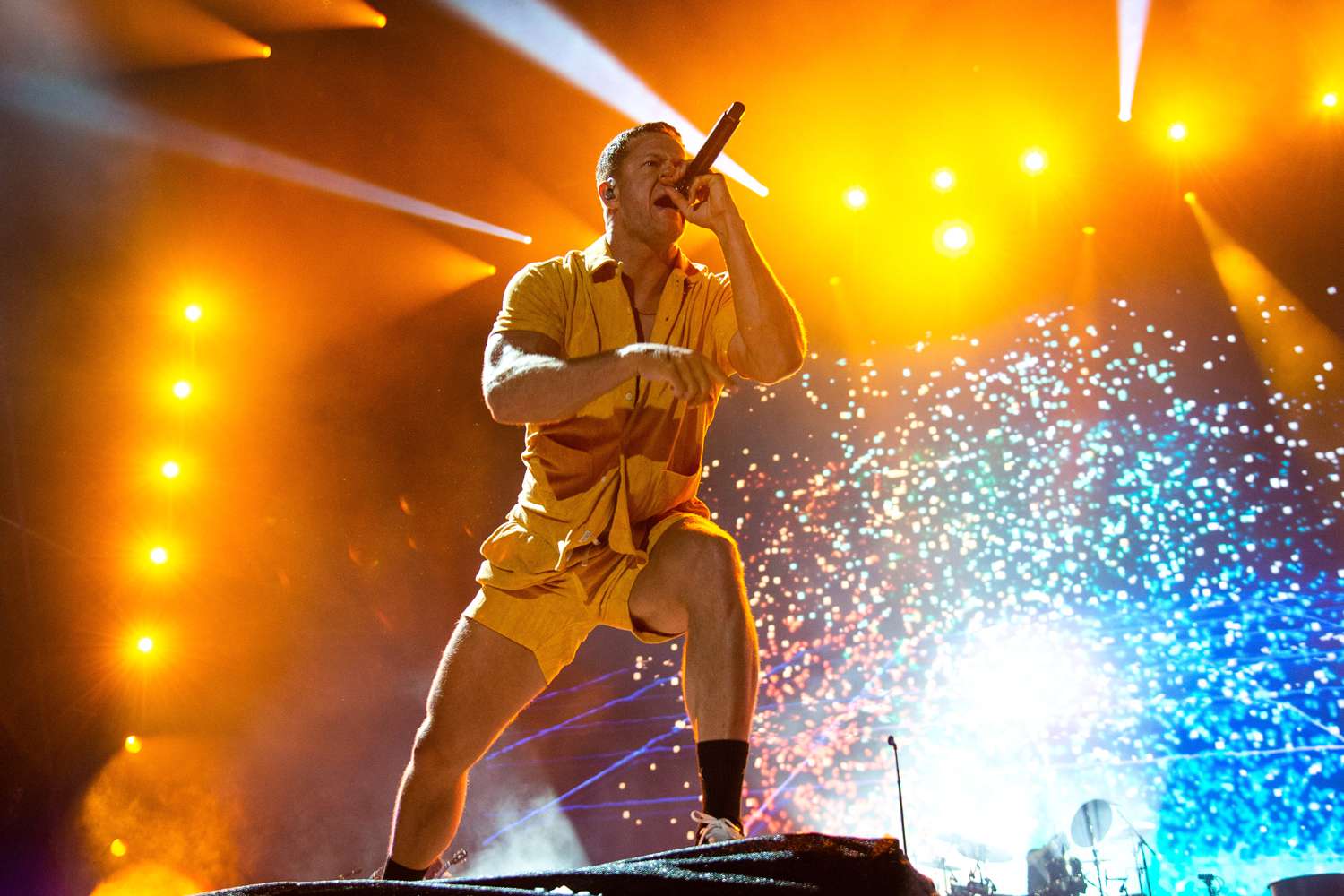 Dan Reynolds of Imagine Dragons performs on day 3 of Reading Festival 2023 at Richfield Avenue on August 27, 2023 in Reading, England.