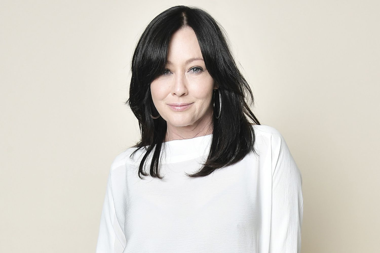 Shannen Doherty poses for a portrait in the Getty Images & People Magazine Portrait Studio at Hallmark Channel and American Humanes 2019 Hero Dog Award
