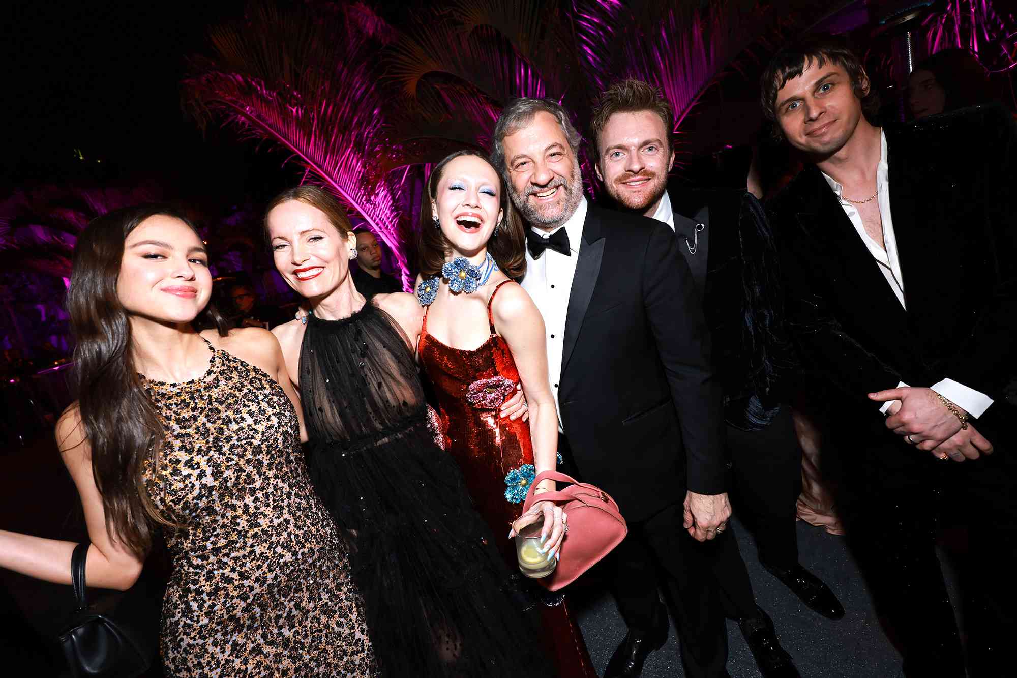 Olivia Rodrigo, Leslie Mann, Iris Apatow, Judd Apatow, Finneas O'Connell and Mark Foster