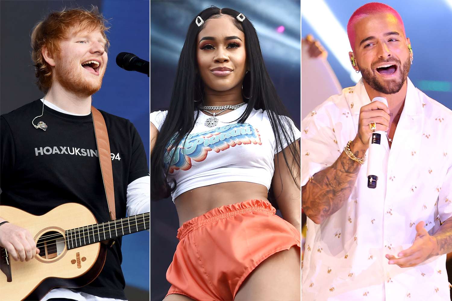 Ed Sheeran, Saweetie, Maluma