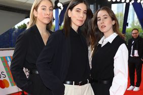 Este Haim, Danielle Haim,and Alana Haim of Haim attend The BRIT Awards 2021