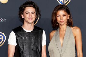 Timothee Chalamet and Zendaya pose for photos as they promote the upcoming film "Dune: Part Two" during the Warner Bros. Pictures presentation at The Colosseum at Caesars Palace during CinemaCon, the official convention of the National Association of Theatre Owners, on April 25, 2023, in Las Vegas, Nevada.