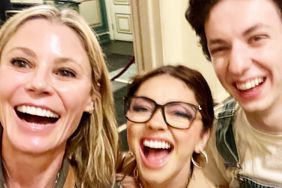 Julie Bowen poses with Sarah Hyland and Andrew Feldman after their broadway show