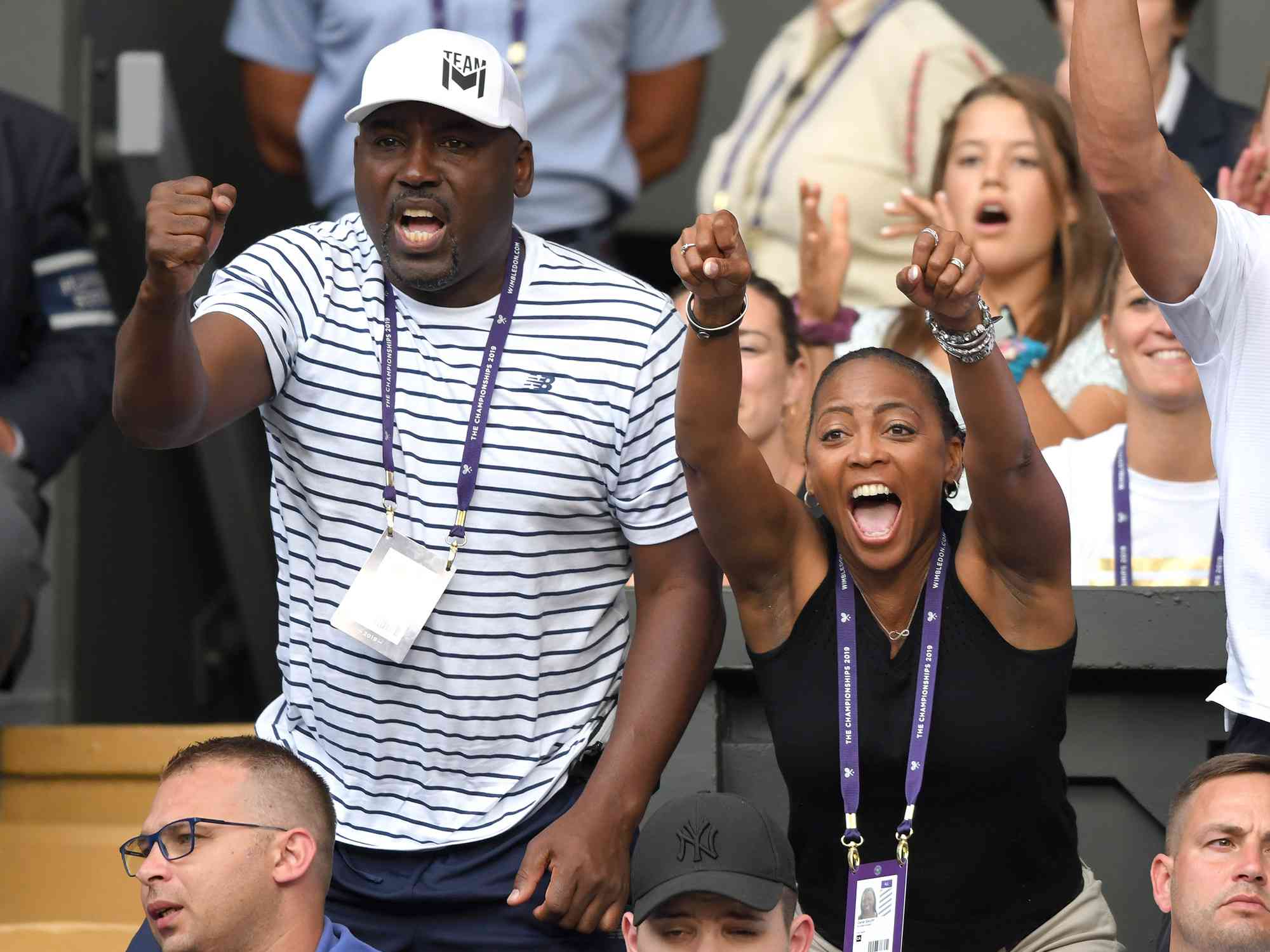 Coco Gauff's parents, Corey and Candi Gauff on day five of the 2019 Wimbledon Tennis Championships