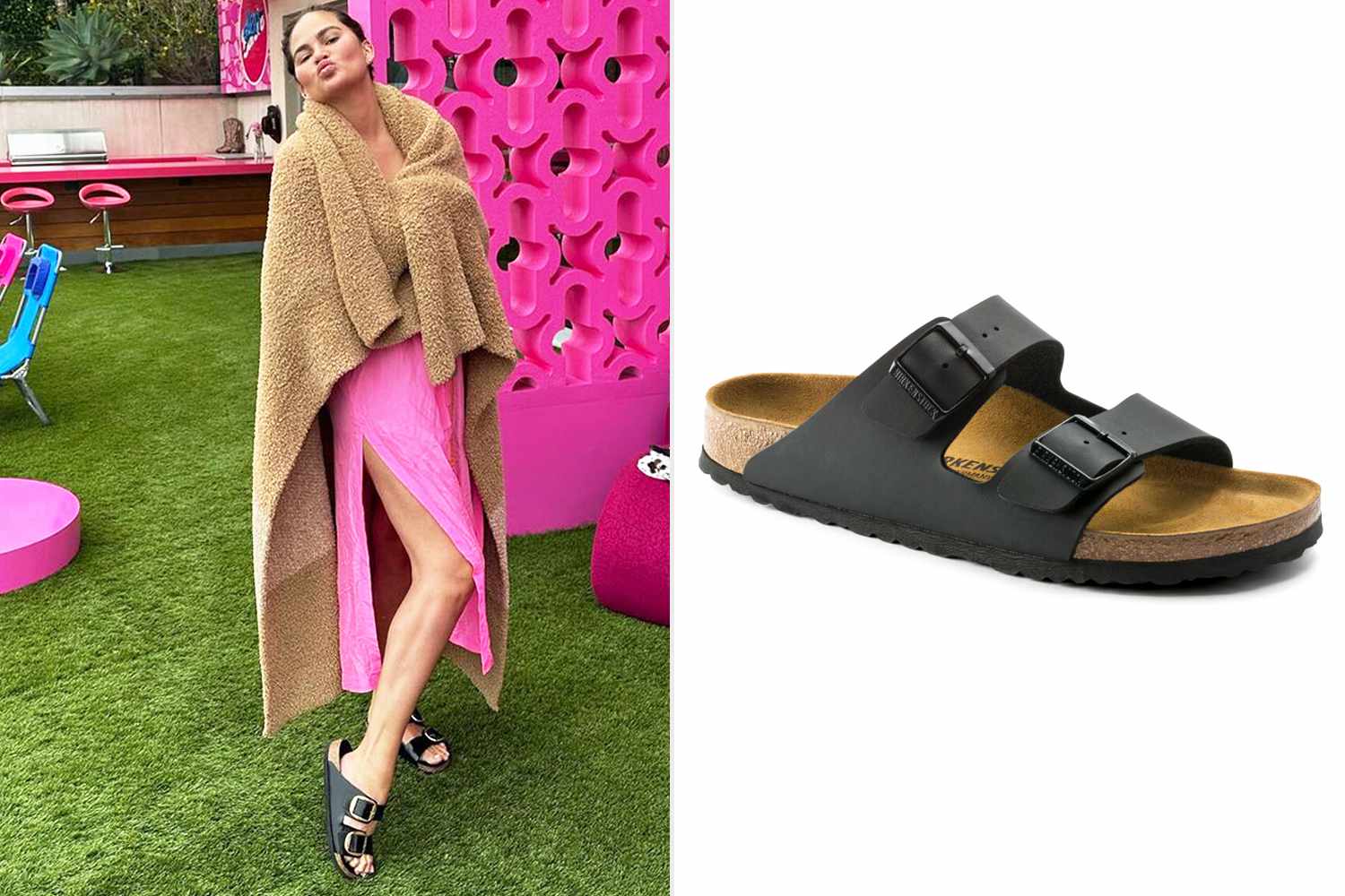 Chrissy Teigen and Birkenstock Arizona Sandals