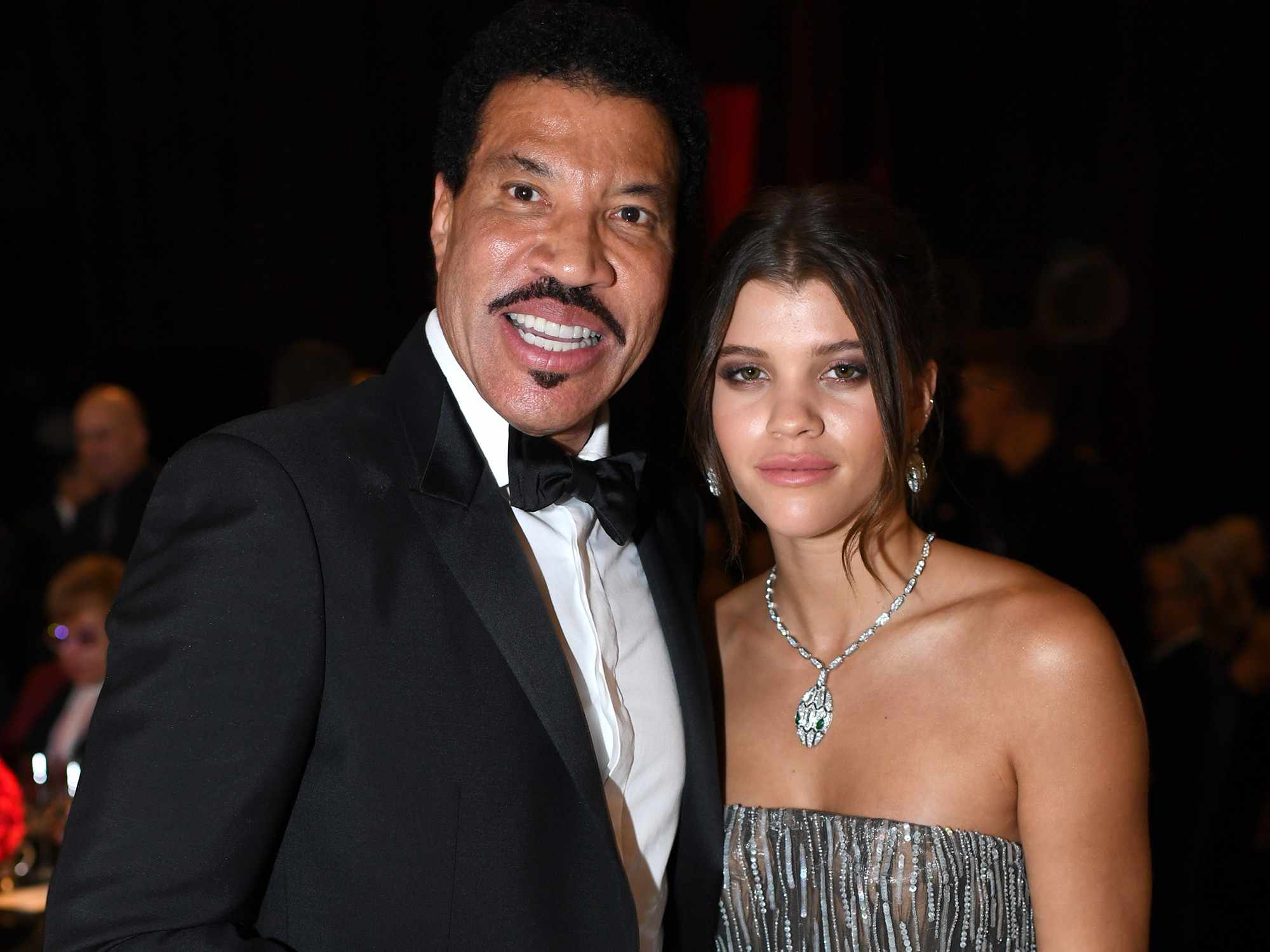 Lionel Richie (L) and Sofia Richie attends the 26th annual Elton John AIDS Foundation Academy Awards Viewing Party