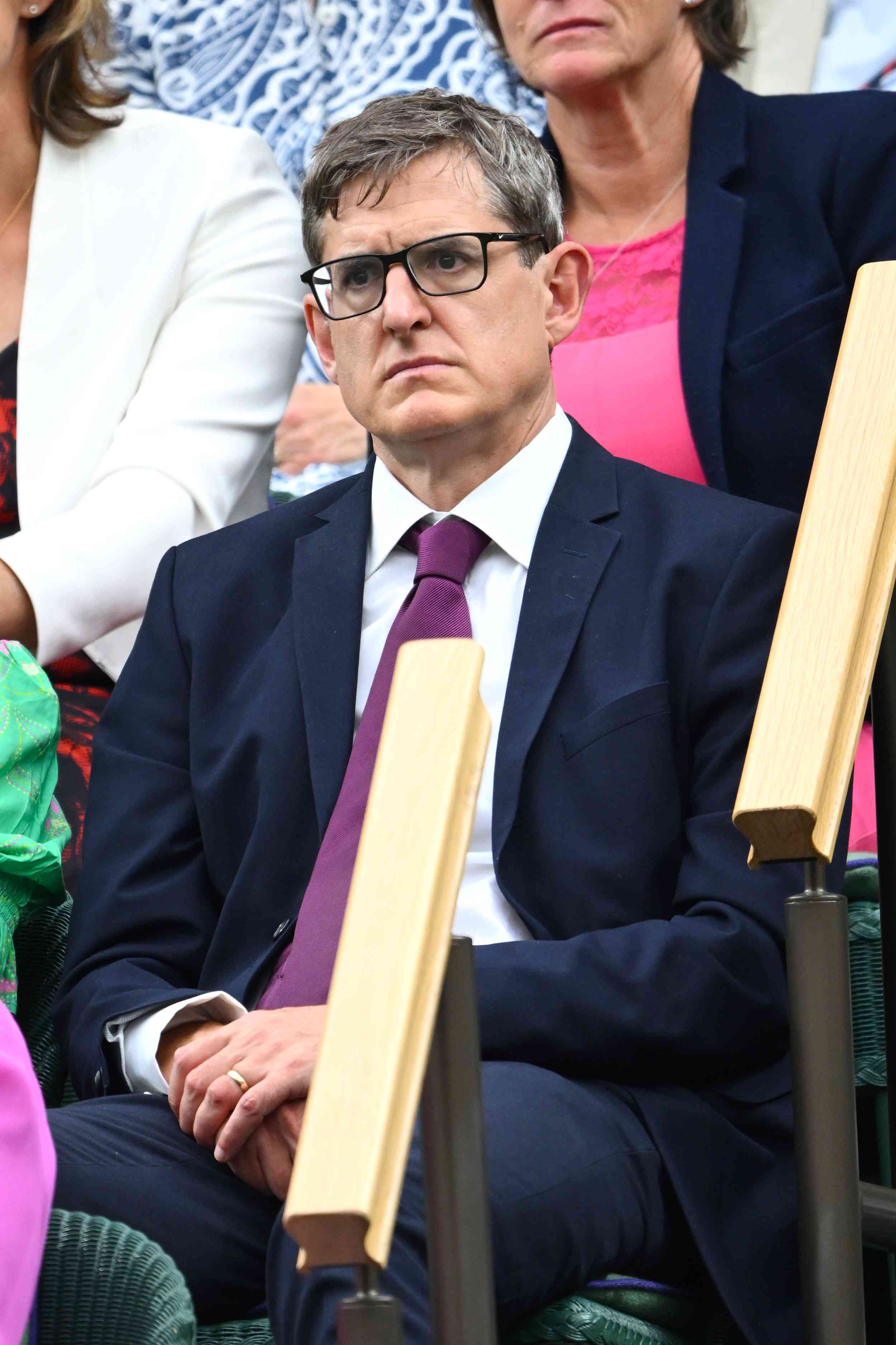 Louis Theroux attends day twelve of the Wimbledon Tennis Championships at All England Lawn Tennis and Croquet Club on July 14, 2023 in London, England.