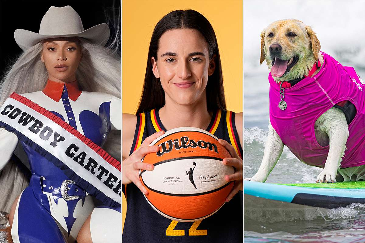 beyonce; caitlin clark; surfing dog