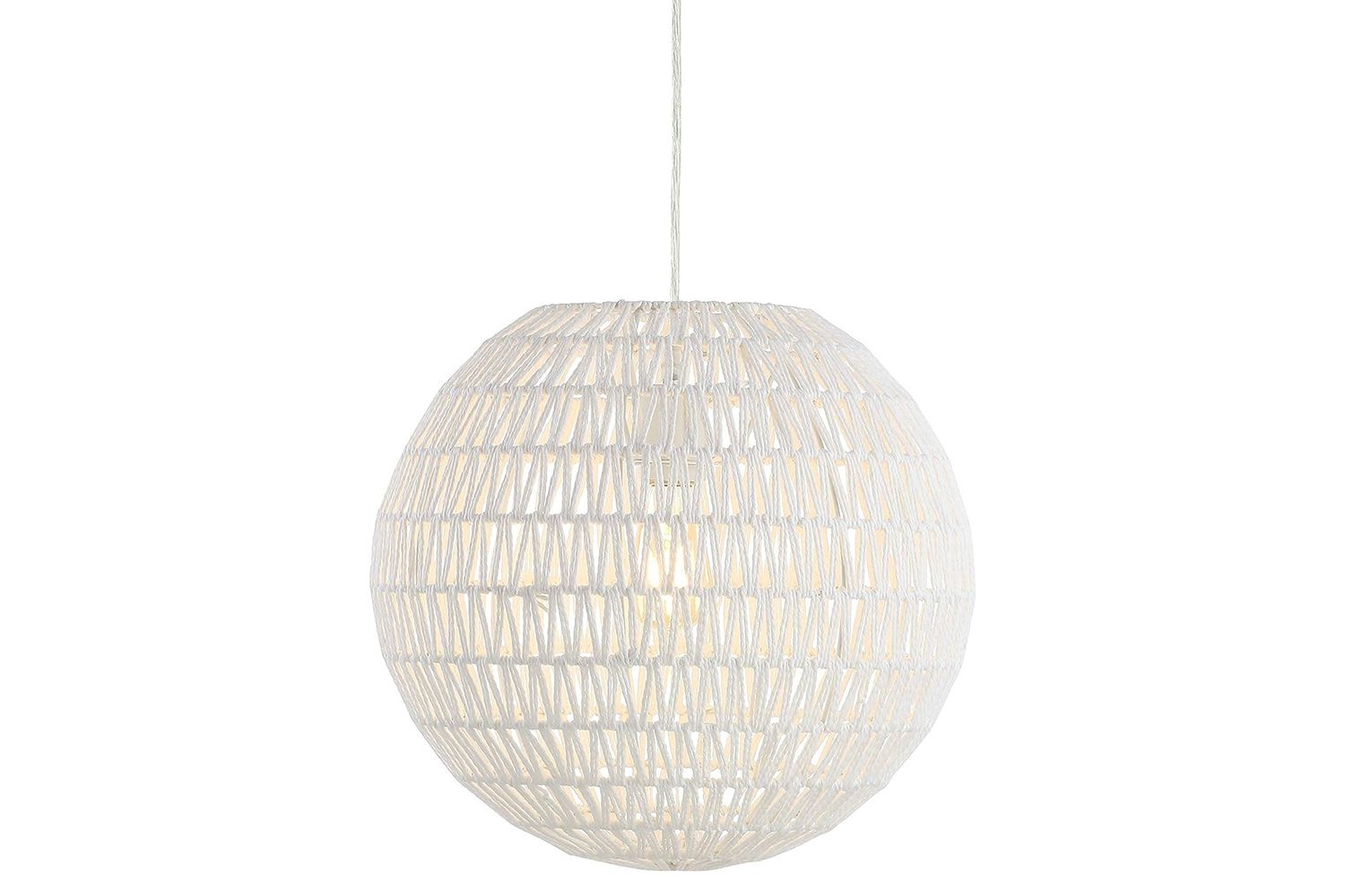 Amazon JONATHAN Y JYL6503A Luna 15.7" Woven Rattan Orb LED Pendant Minimalist Modern Contemporary Transitional Bohemian Modern Dimmable