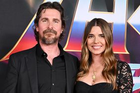 Christian Bale and Sibi Blazic attend Marvel Studios "Thor: Love and Thunder" Los Angeles Premiere on June 23, 2022 in Los Angeles, California.