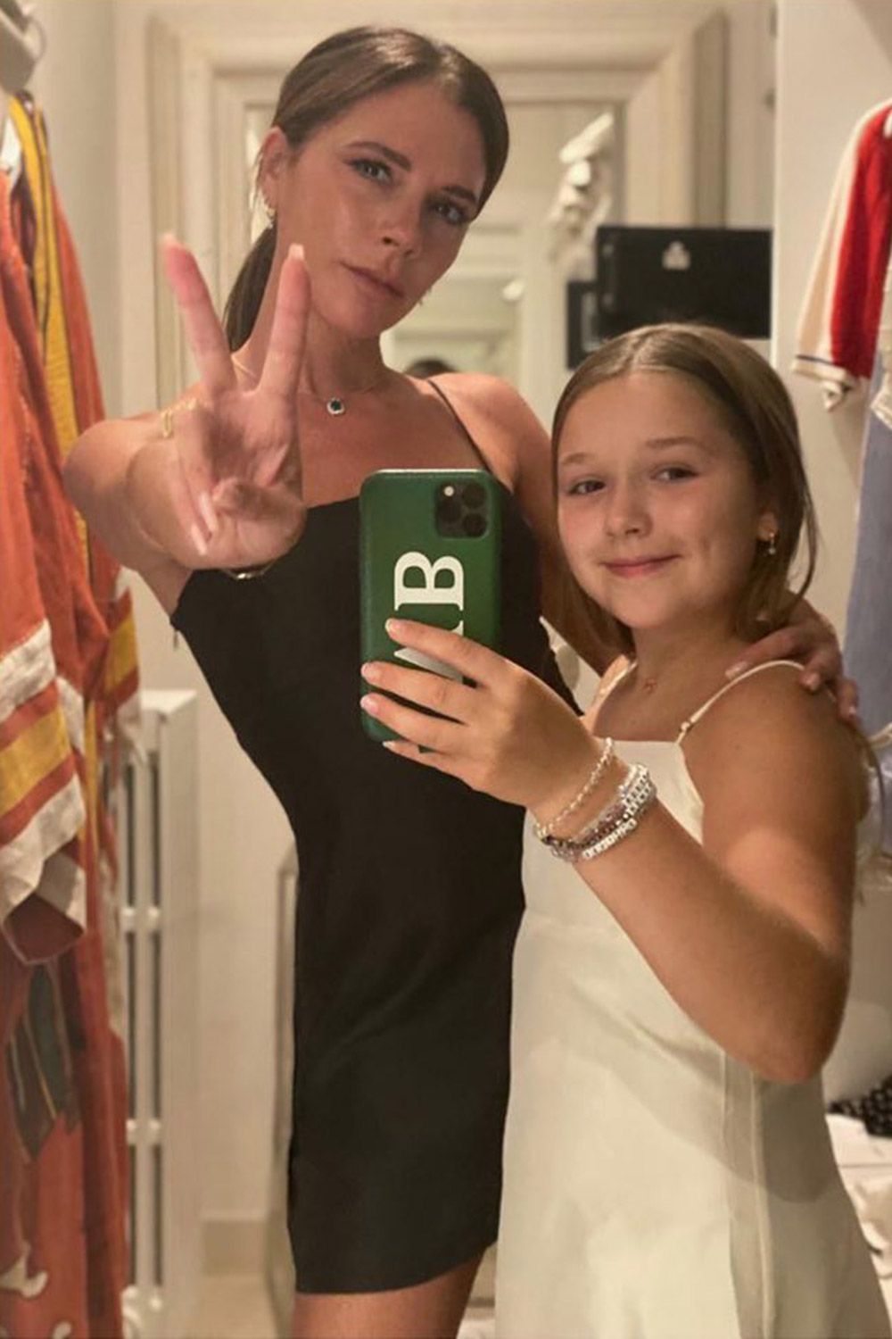 Victoria Beckham and Harper Beckham, selfie