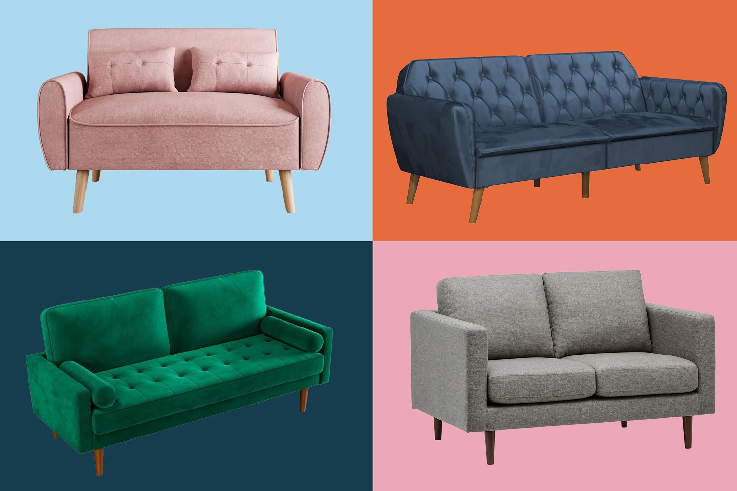 collage of popular Comfortable Couches You Can Buy at Amazon