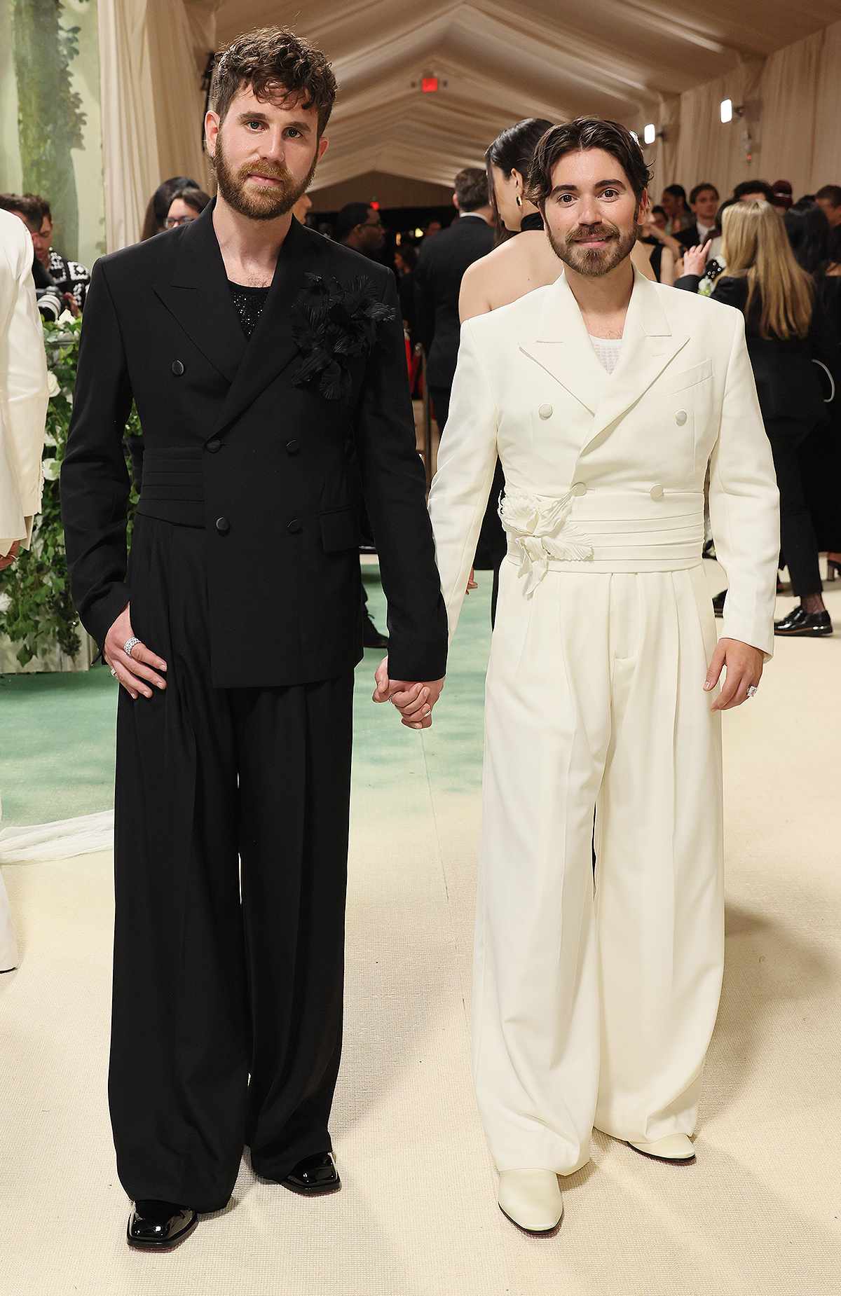 Ben Platt and Noah Galvin attend The 2024 Met Gala Celebrating "Sleeping Beauties: Reawakening Fashion" at The Metropolitan Museum of Art on May 06, 2024 