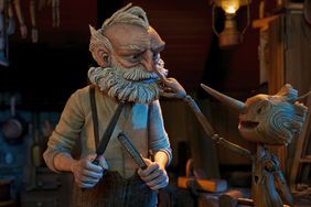 Guillermo del Toro's Pinocchio - (L-R) Gepetto (voiced by David Bradley) and Pinocchio (voiced by Gregory Mann)