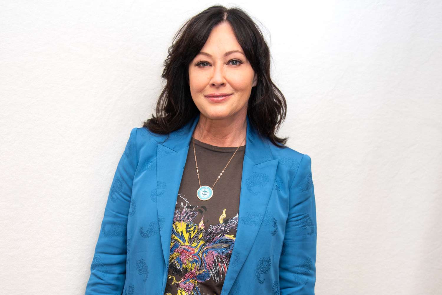 Shannen Doherty at the "BH90210" Press Conference at the Four Seasons Hotel on August 08, 2019 in Beverly Hills, California