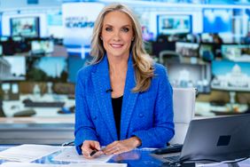 Host Dana Perino as Chevron CEO Mike Wirth visits "America's Newsroom" with hosts Bill Hemmer and Dana Perino at Fox News Channel Studios on September 18, 2023 in New York City