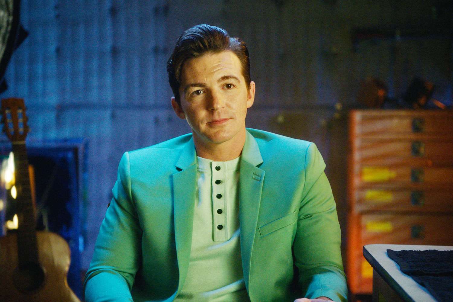 Drake Bell master interview shot, from the ID Documentary "Quiet on Set" 2024.